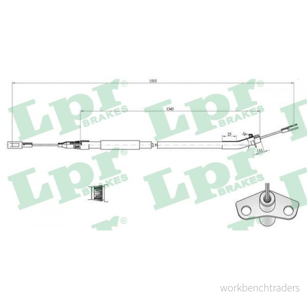 LPR C0448B Câble De Frein 1515/1330 à disque MERCEDES BENZ: Sprinter 4 T Сamion Plateau/Сhâssis, Van, 2 Van 8032928114844