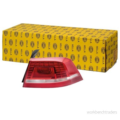HELLA 2SK 010 744 031 Feu arrière gauche Partie extérieure LED, PY21W, W21W 12 Rouge, blanc avec ampoules porte lampe 4082300340785