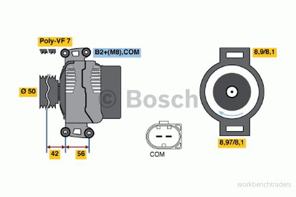 BOSCH 0 986 047 690 Alternateur 14V 180A MERCEDES BENZ: CLS Coupe, Classe E Berline, R, JEEP: Commander, GRAND CHEROKEE 3 4047023046871