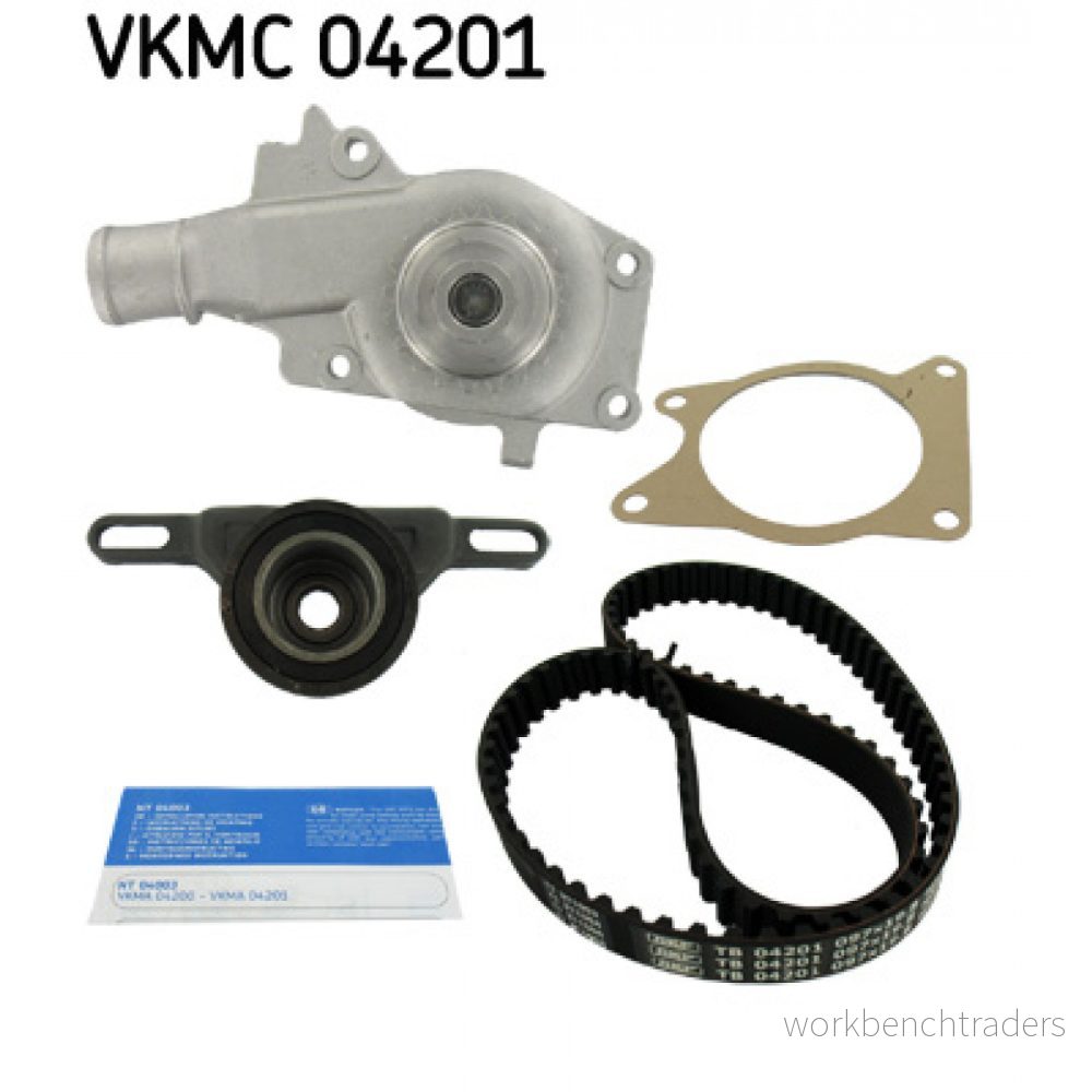 SKF VKMC 04201 Pompe à Eau + Kit De Distribution avec joints 97 une denture arrondie Fonte FORD: ESCORT 4, 4 Cabriolet, FIESTA 3 7316575227838