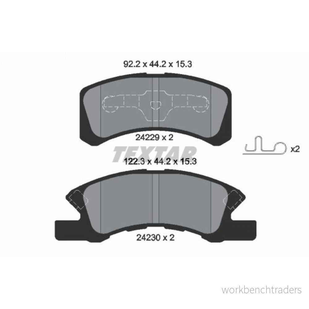 TEXTAR 2422901 Jeu de plaquettes frein avec indicateur d'usure accessoires DAIHATSU: Cuore 6, Trevis, 7, MITSUBISHI: Mirage Berline 4019722275630
