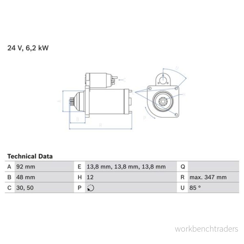 Startmotor Bosch 0 986 022 980 4047024666061
