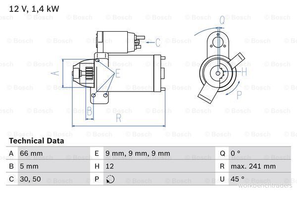 Startmotor BOSCH 0 986 024 980 4047025267014