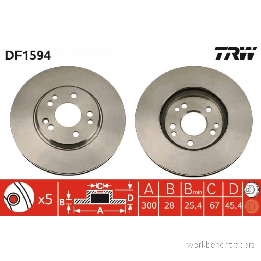 Bromsskiva TRW DF1594 3322936159407