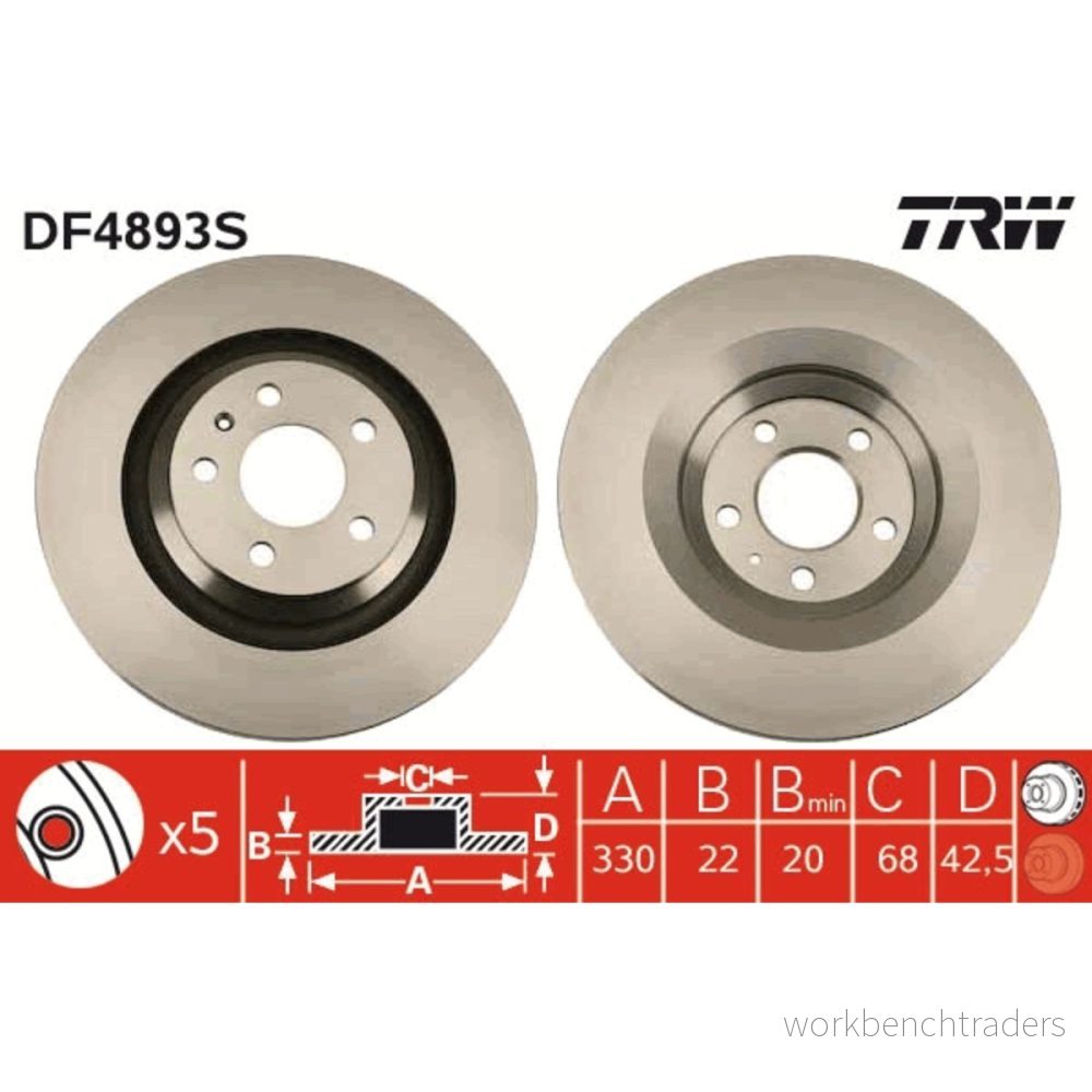 Bromsskiva TRW DF4893S 3322937950706