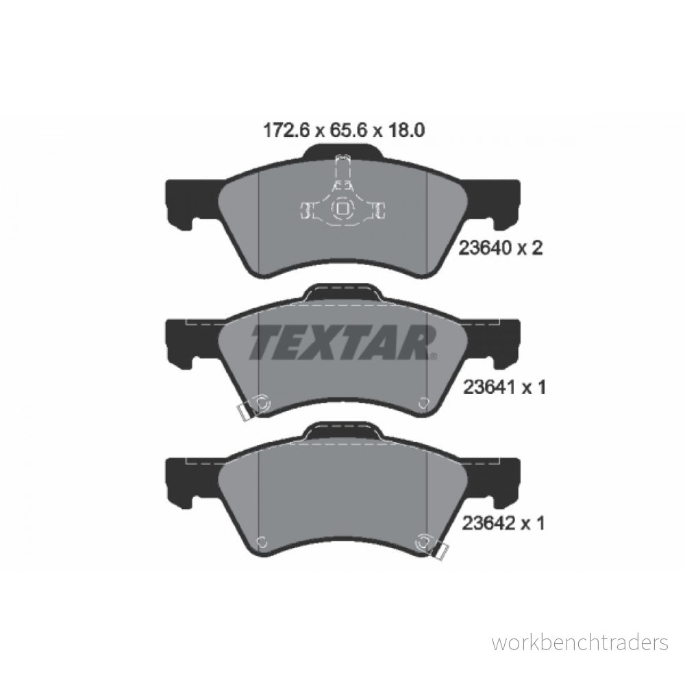 TEXTAR 2364001 Jeu de plaquettes frein avec indicateur d'usure CHRYSLER: Voyager 4, Grand IV 4019722249525