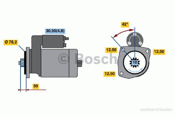 Bosch Startmotor 0 986 020 330 4250352207237