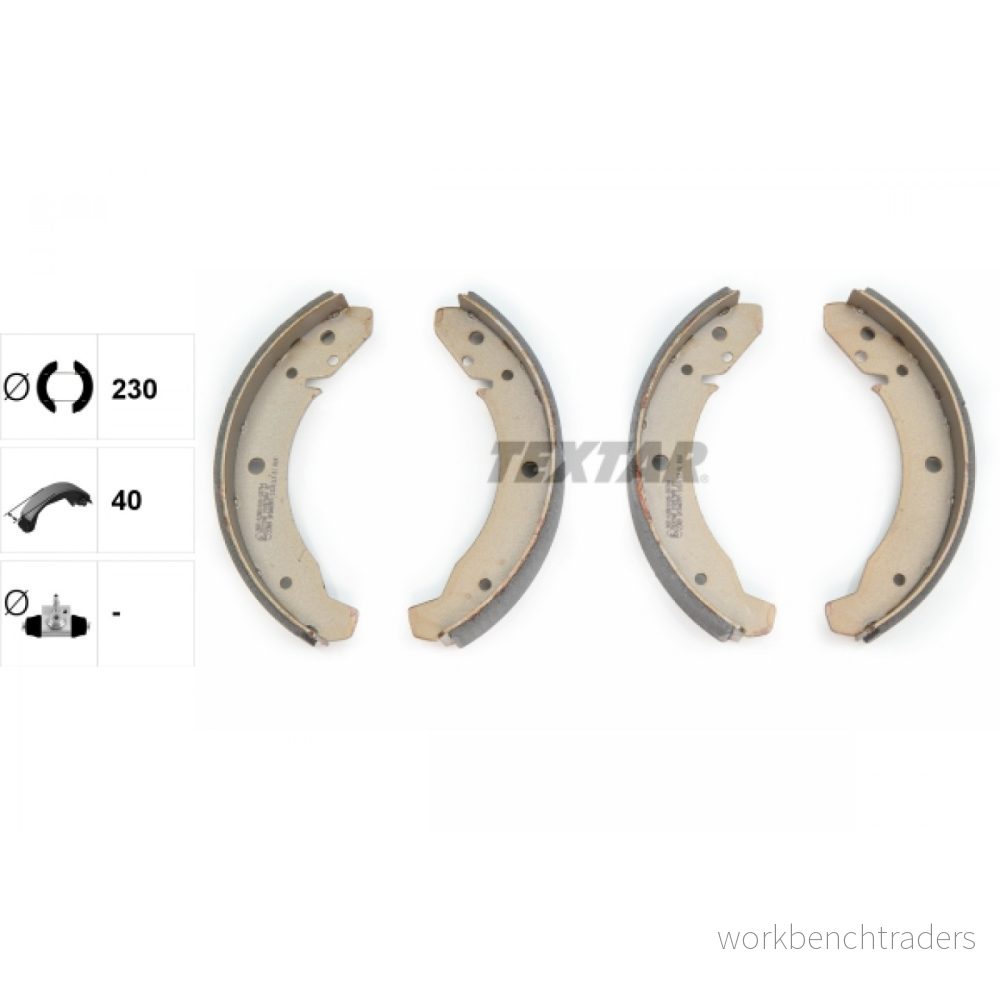 TEXTAR 91007800 Mâchoires De frein 230 40 sans levier du à main accessoires VOLKSWAGEN: Coccinelle, Kaefer Cabriolet, Safari