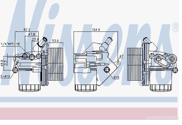 Oljekylare, motor Nissens 90893 5707286452008