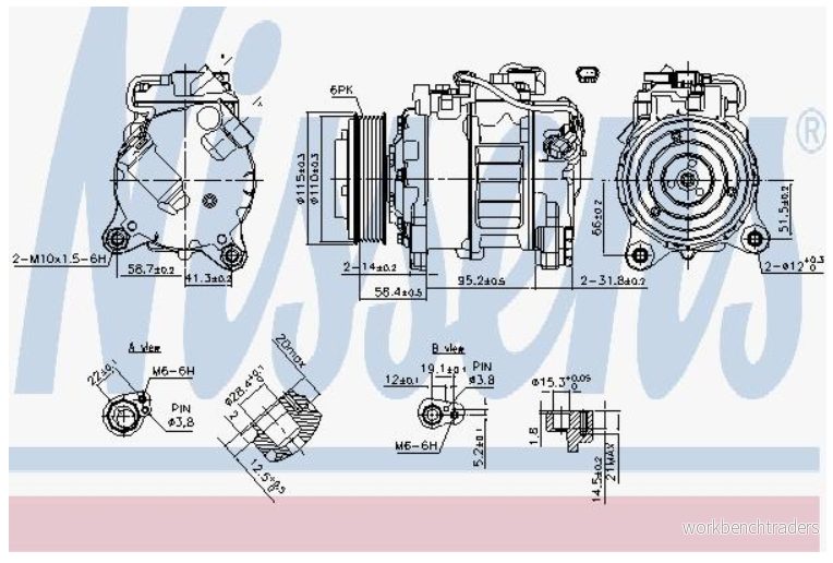 Kompressor, klimatanläggning Nissens 890622 5707286439818