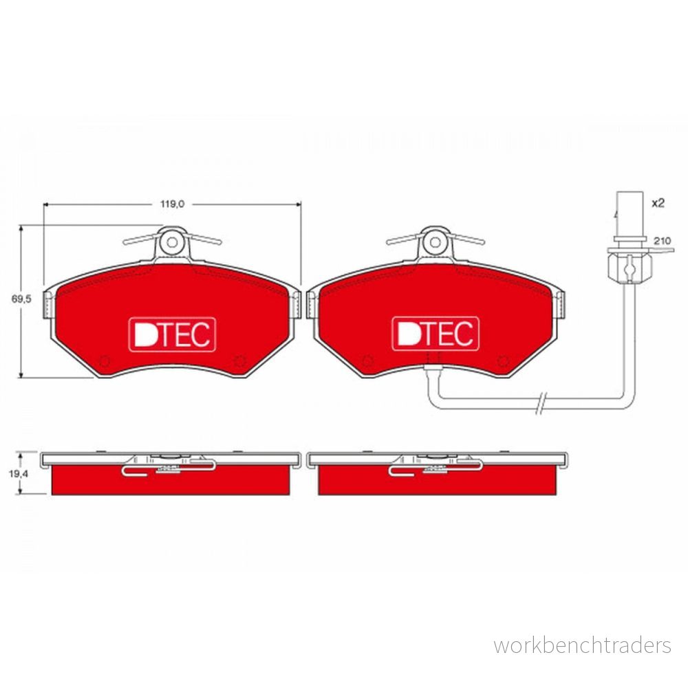TRW DTEC COTEC GDB1366DTE Jeu de plaquettes frein contact signal d'usure inclus AUDI: A4 B7 Avant, Berline, B5 Avant 3322938207670