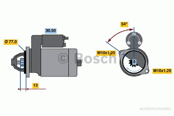 BOSCH 0 986 020 401 Démarreur 12 1 8 MITSUBISHI: COLT 6, Space Star, Carisma 5 portes 3165143560891