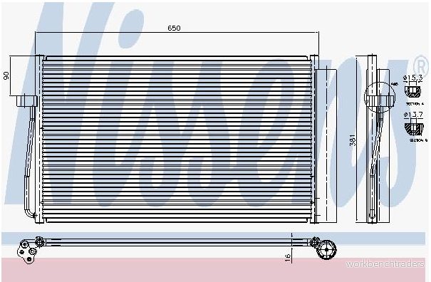 Kondensor, klimatanläggning NISSENS 94747 5707286258693