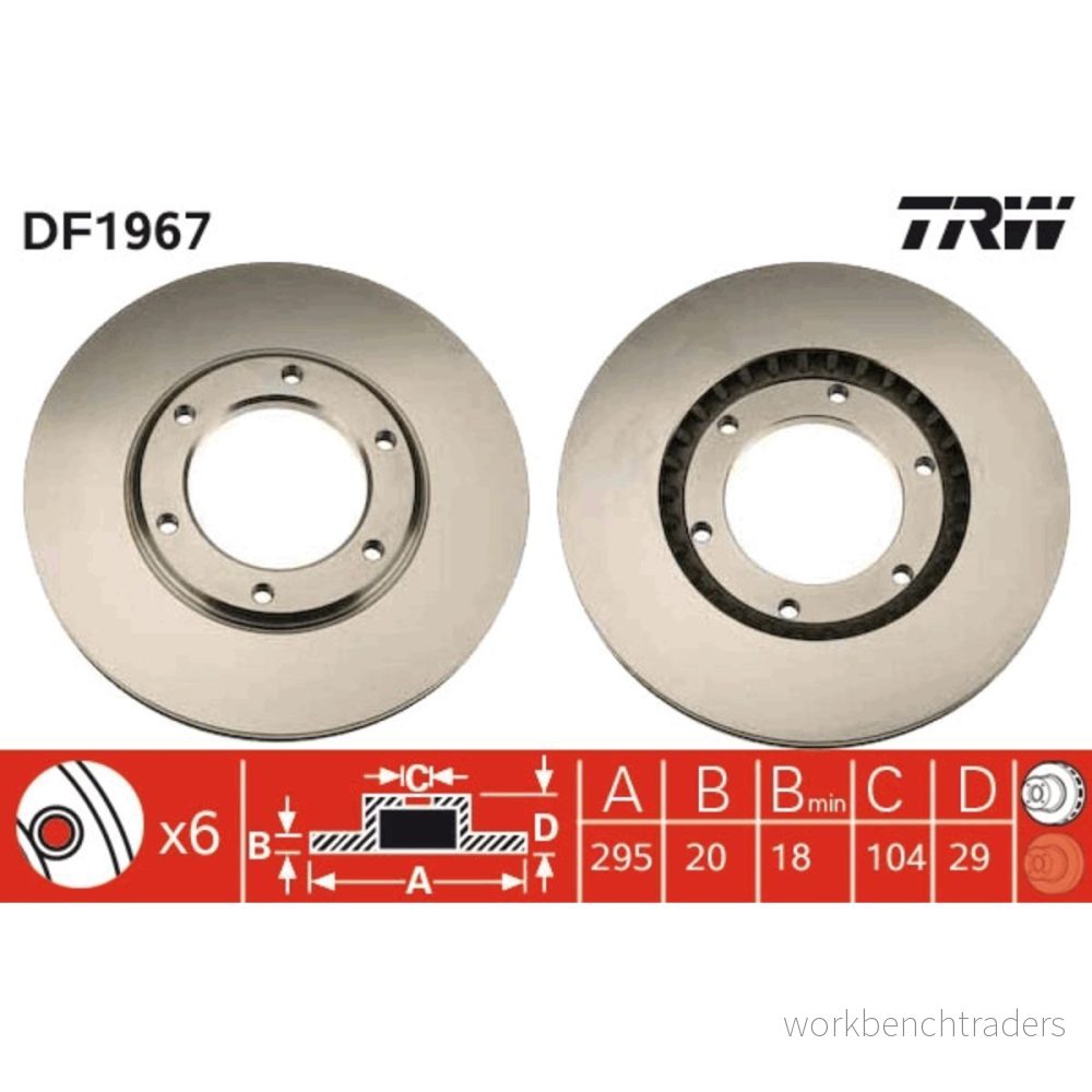 Bromsskiva TRW DF1967 3322936196709
