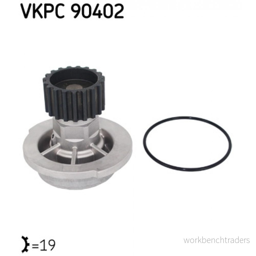 SKF VKPC 90402 Pompe à eau 19 avec joints Métal pour transmission par courroie de distribution CHEVROLET: Cruze Berline, Break, 5 portes 7316571452715
