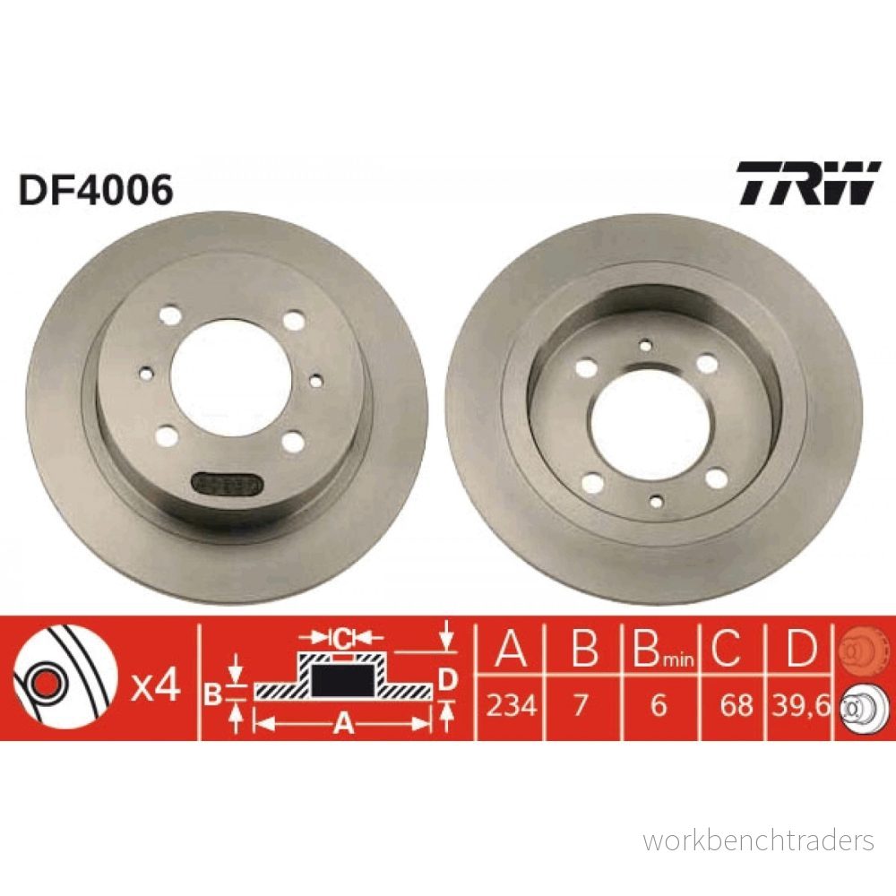 Bromsskiva TRW DF4006 3322937187201