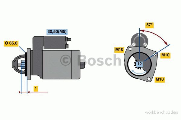 BOSCH 0 986 022 910 Démarreur 12 1,4 RENAULT: Scénic 1, CLIO 2, Kangoo I 4047024645790