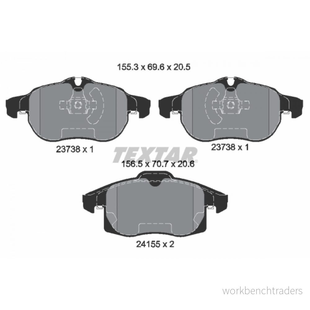 TEXTAR 2415501 Jeu de plaquettes frein préparé pour indicateur d'usure SAAB: 9 3 Berline, Break, Cabriolet, OPEL: Vectra C CC, Signum CC 4019722281204
