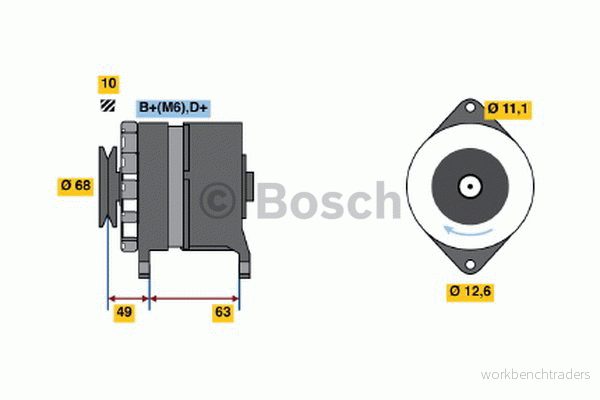 BOSCH 0 986 030 970 Alternateur 14V 55A FIAT: Ducato I Сamion à Plateau/Сhâssis, Van, Panorama 3165141036725