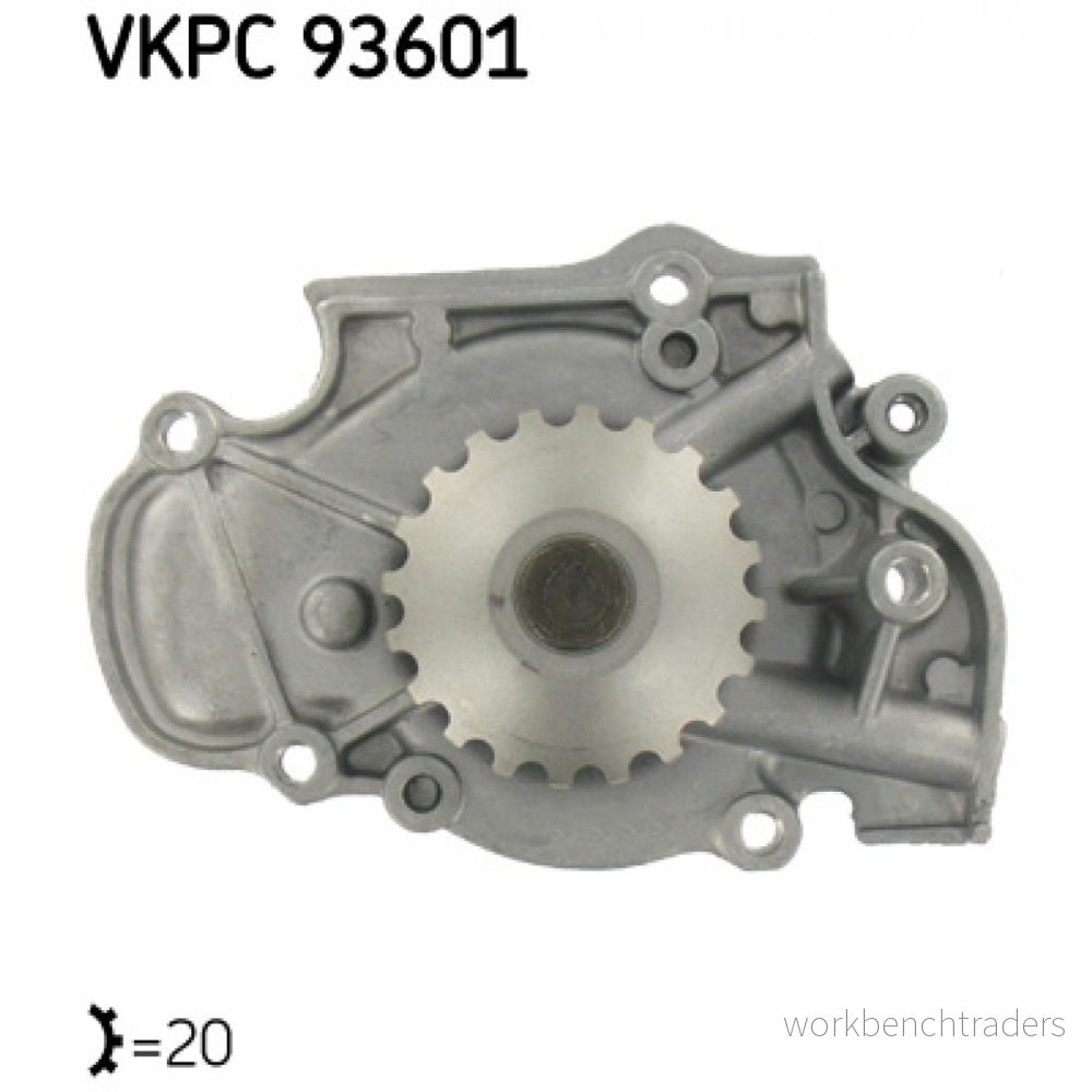 SKF VKPC 93601 Pompe à eau 20 avec joints Métal pour transmission par courroie de distribution HONDA: Prelude 4, CIVIC 5 Stufenheck, V 7316587014587