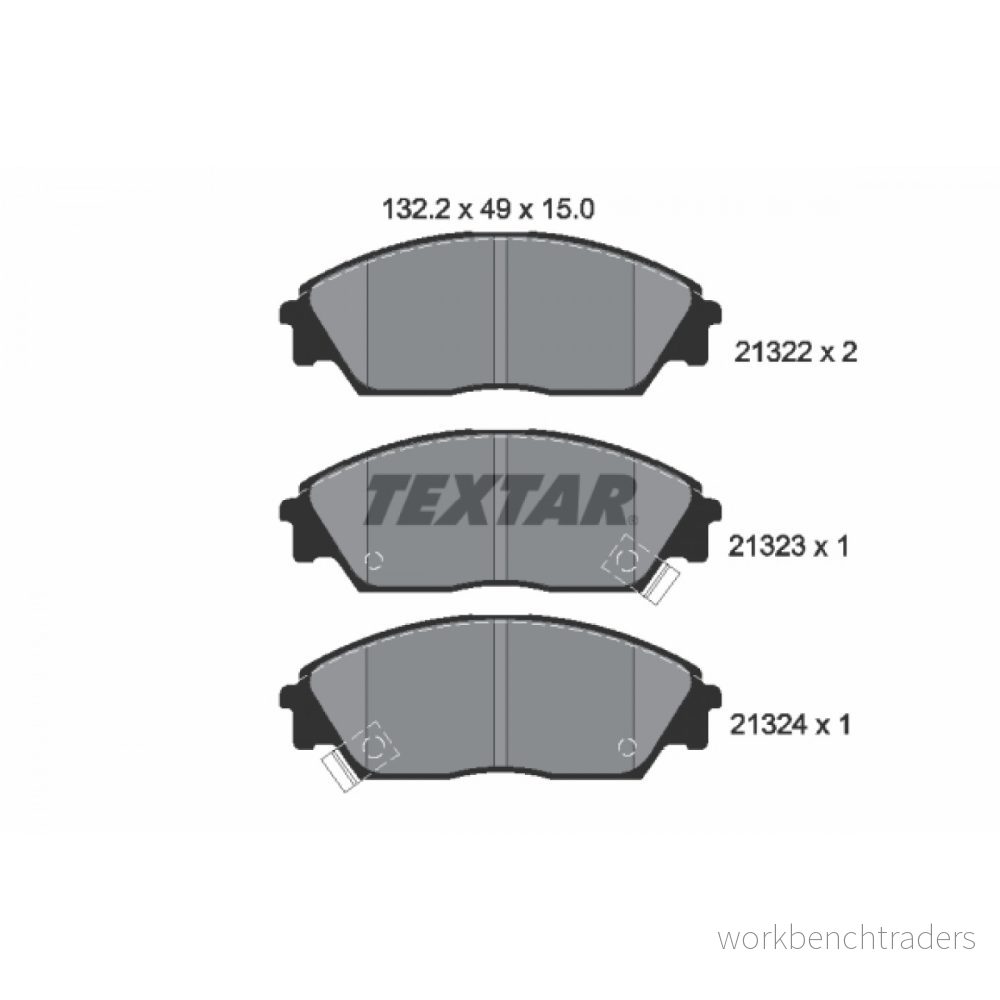 TEXTAR 2132201 Jeu de plaquettes frein avec indicateur d'usure HONDA: CIVIC 6 Fastback, CRX 2, PRELUDE 3 4019722082207