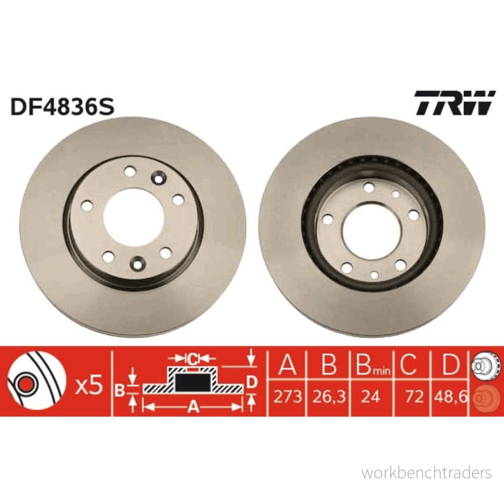 Bromsskiva TRW DF4836S 3322937891931