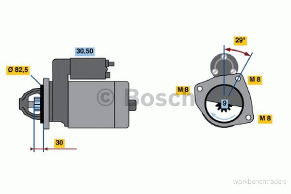 Startmotor Bosch 0 986 018 950 3165143309544