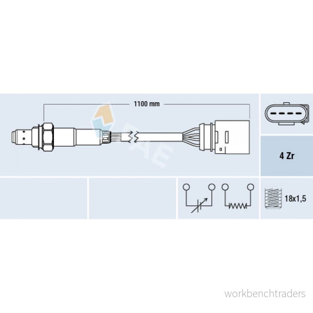 FAE 77140 Sonde lambda de régulation VOLKSWAGEN: Golf 4, Passat B5 GP Break, Polo III 3/5 portes, AUDI: A4 B7 Berline, Avant, B6 Avant 8435050619261