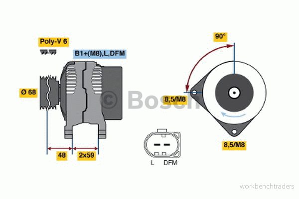 BOSCH 0 986 041 230 Alternateur 14V 90A VOLKSWAGEN: LT 28 35 II Bus, Transporter 4 oscaro, mister auto, yakarouler 3165141242577