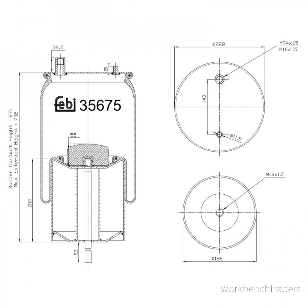 FEBI BILSTEIN 35675 Luftbälgar för luftfjädring 4027816356752
