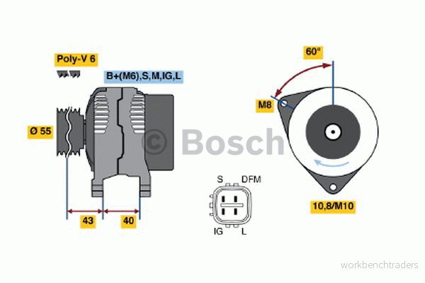 Generator BOSCH 0 986 042 660 3165143301159