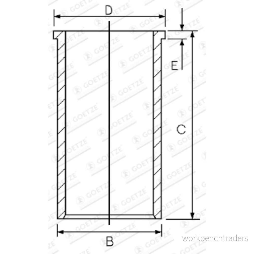 Cylinderhylsa GOETZE ENGINE 14 025380 10 4044197484119