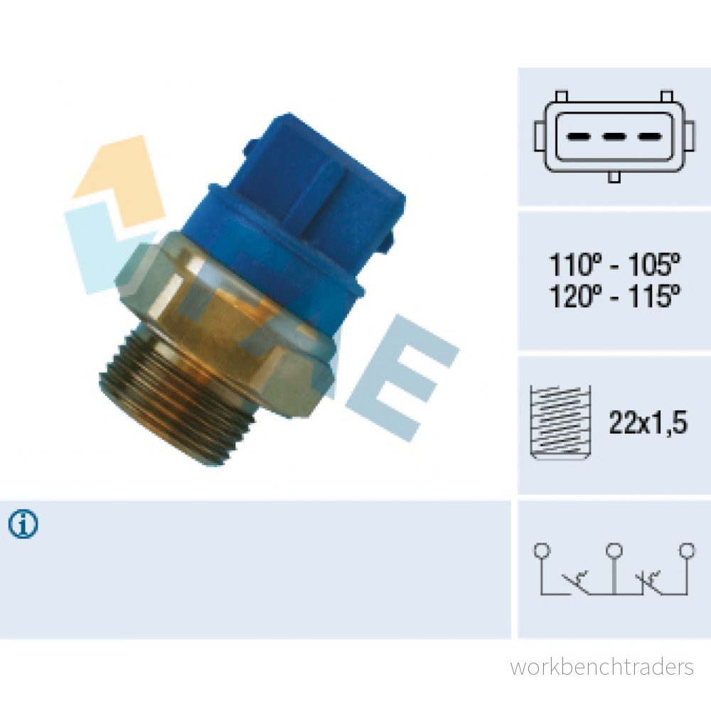 Temperaturswitch, kylarfläkt, opel,vauxhall, 1341043, 4B0 407 201, 90506499 8435050615867