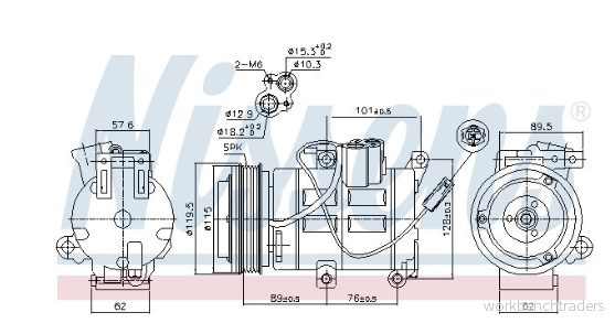 Kompressor, klimatanläggning Nissens 890315