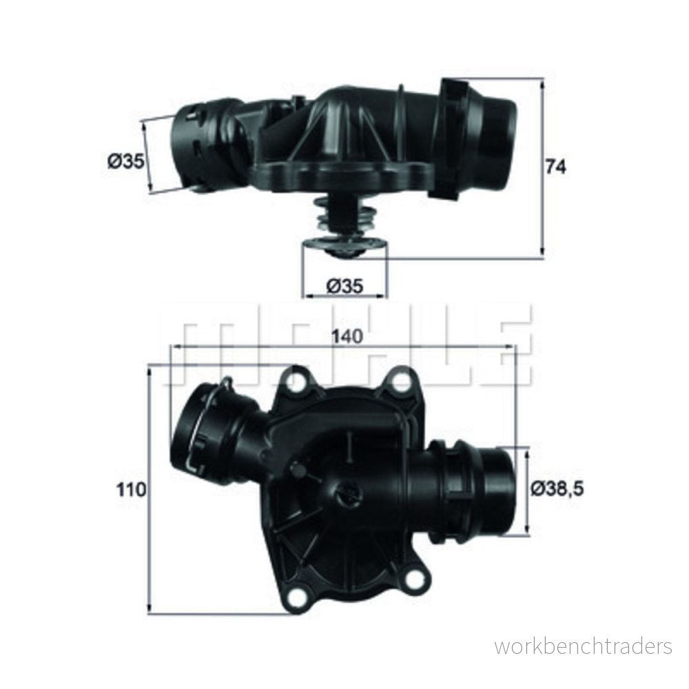 Termostat, kylvätska MAHLE TI 233 88 4009026937853