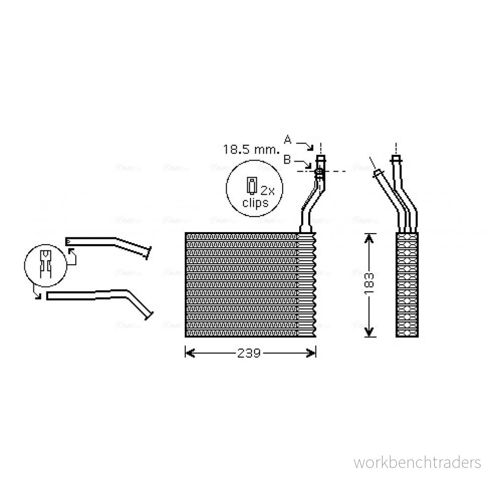 PRASCO FDA6364 Radiateur De Chauffage avec tuyau FORD: Focus 2 Limousine, C Max, 2, VOLVO: V50 4045385187379