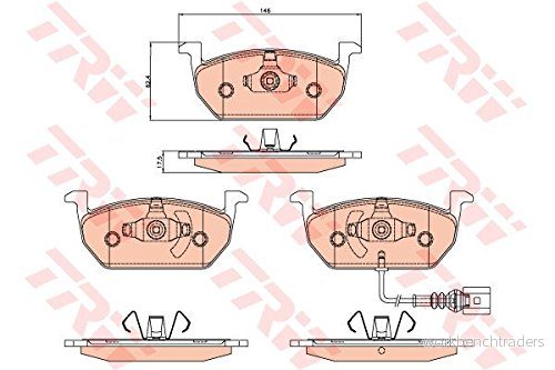 TRW GDB2080 Bromsbeläggssats, skivbroms 4-pack 3322938278809