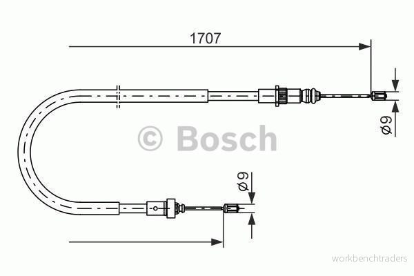 Vajer, parkeringsbroms Bosch 1 987 477 587