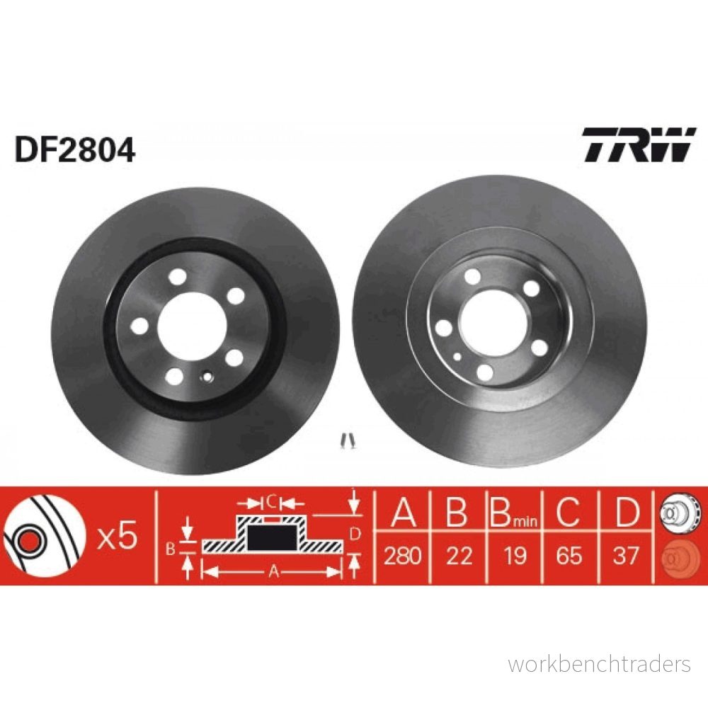 Bromsskiva TRW DF2804 3322937204939