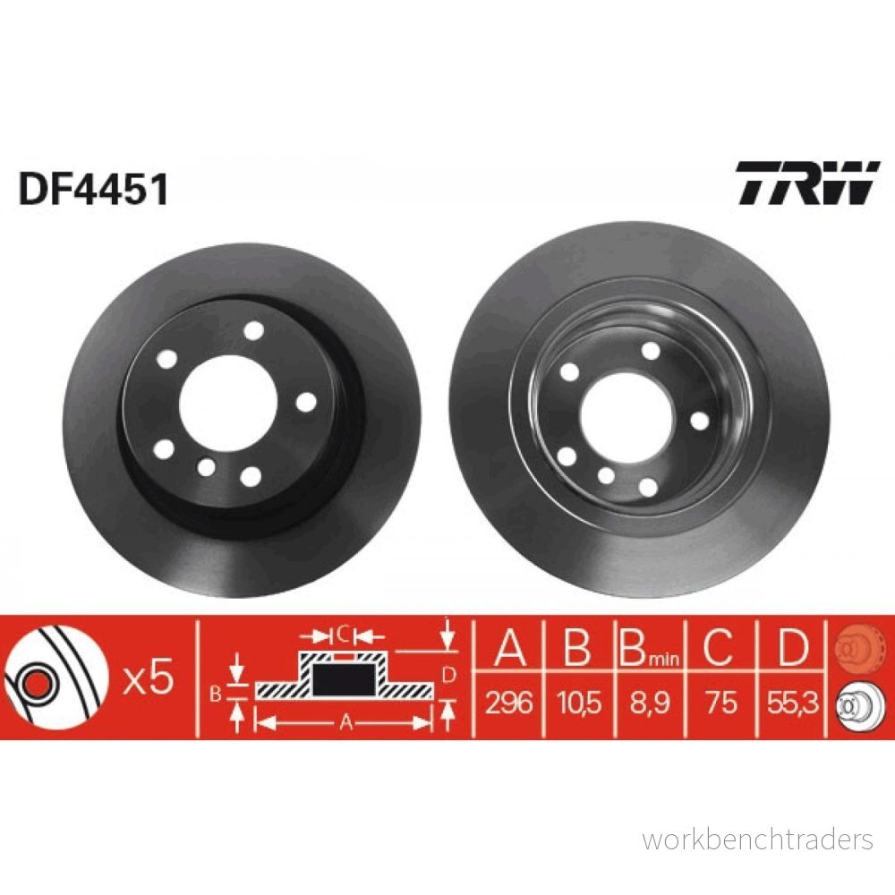 Bromsskiva TRW DF4451 3322937473632