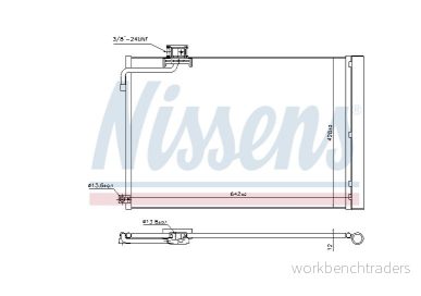 NISSENS 940414 Condenseur De Clim avec déshydrateur Aluminium 642 R 134a MERCEDES BENZ: Classe C Berline, Break, E Berline 5707286374676