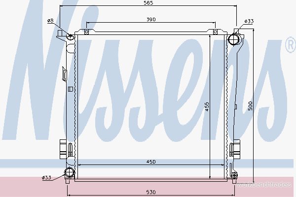 NISSENS 67077 radiateur du moteur Aluminium 451 449 26 Grille de soudée HYUNDAI: i30 I 3/5 portes, KIA: cee‘d Break