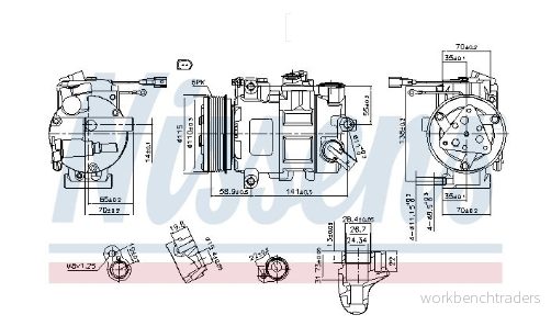 Kompressor, klimatanläggning Nissens 890620 5707286439795
