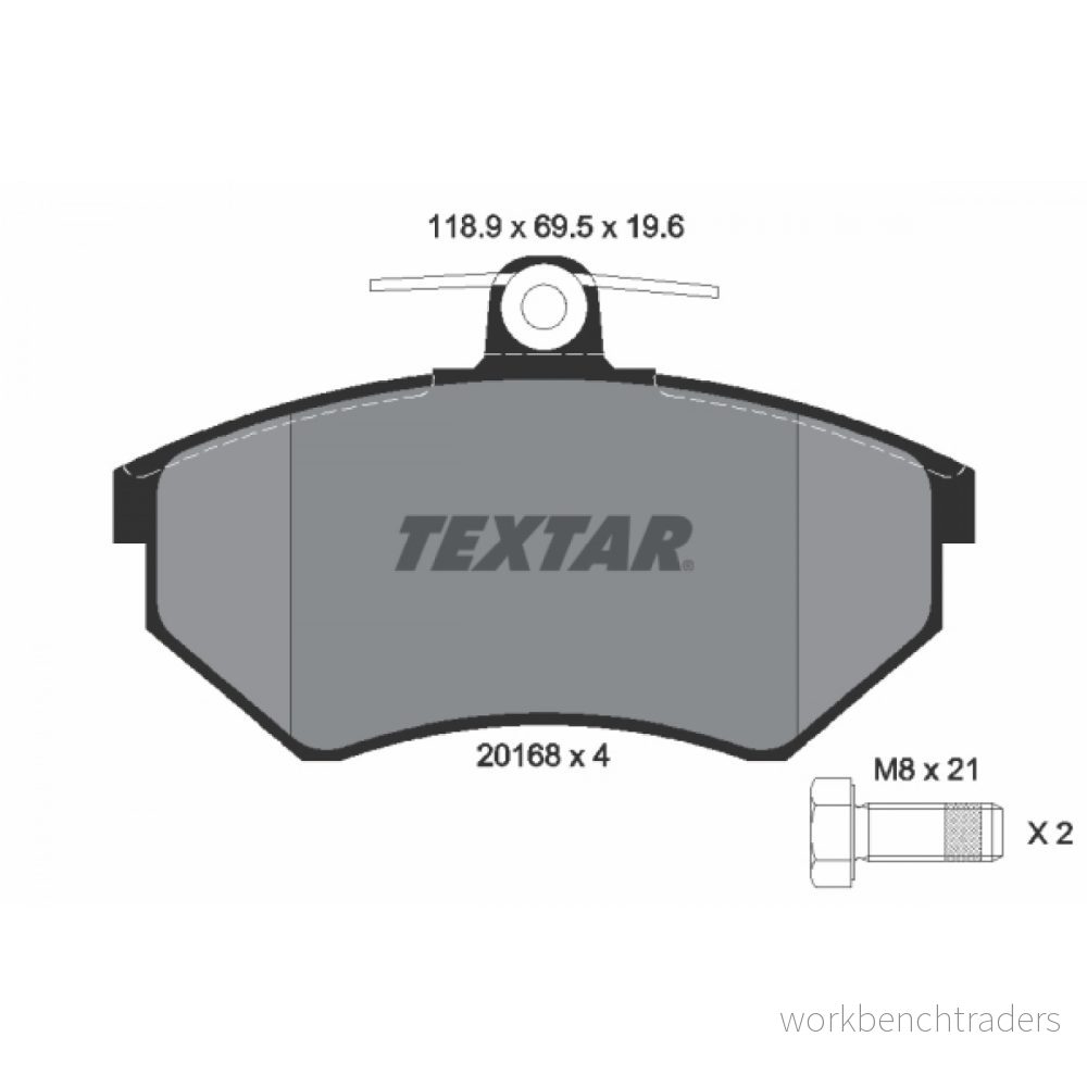TEXTAR 2016804 Jeu de plaquettes frein non préparé pour indicateur d'usure avec vis d'étrier VOLKSWAGEN: Golf 3, 2, 4 Cabrio 4019722053054