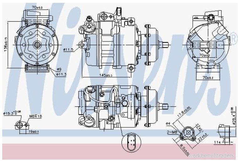 Kompressor, klimatanläggning Nissens 890635 5707286463585