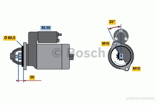 Startmotor BOSCH 0 986 017 890 3165141242362
