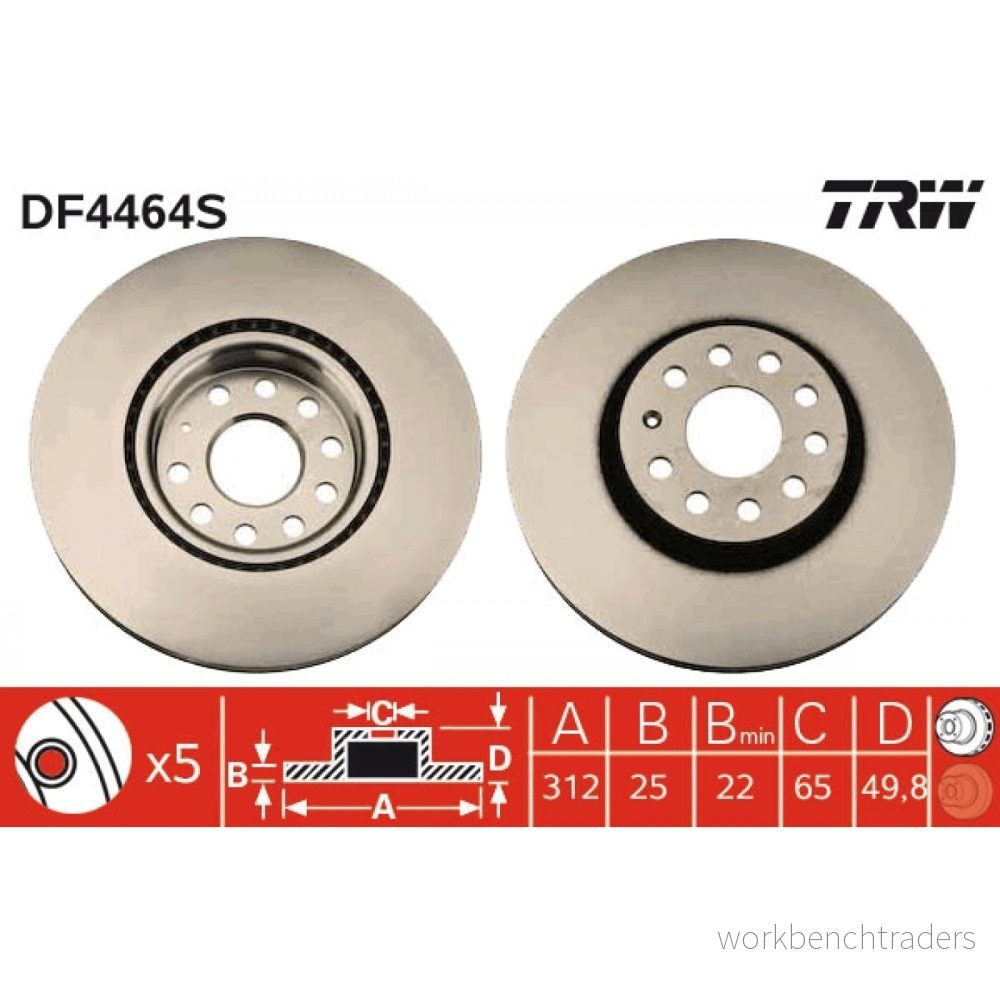 Bromsskiva TRW DF4464S 3322937685219
