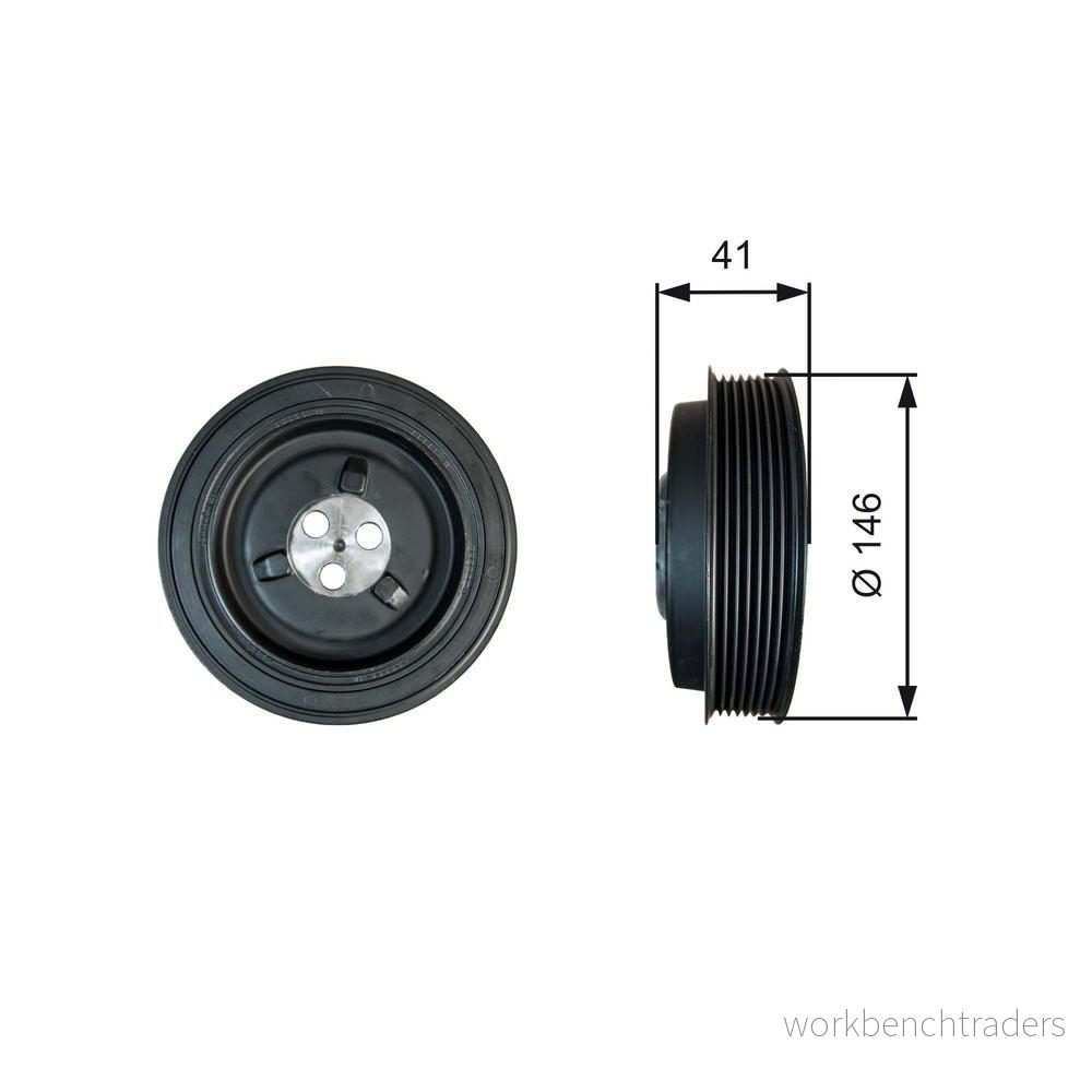 GATES TVD1134 Poulie Damper 165 sans accessoires FleetRunner Micro V Stretch Fit FORD: Transit Mk6 Van, V363 Minibus 5414465302992