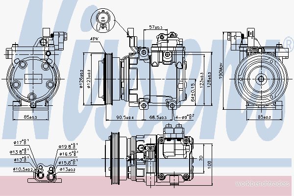 Kompressor, klimatanläggning Nissens 89286 5707286356399
