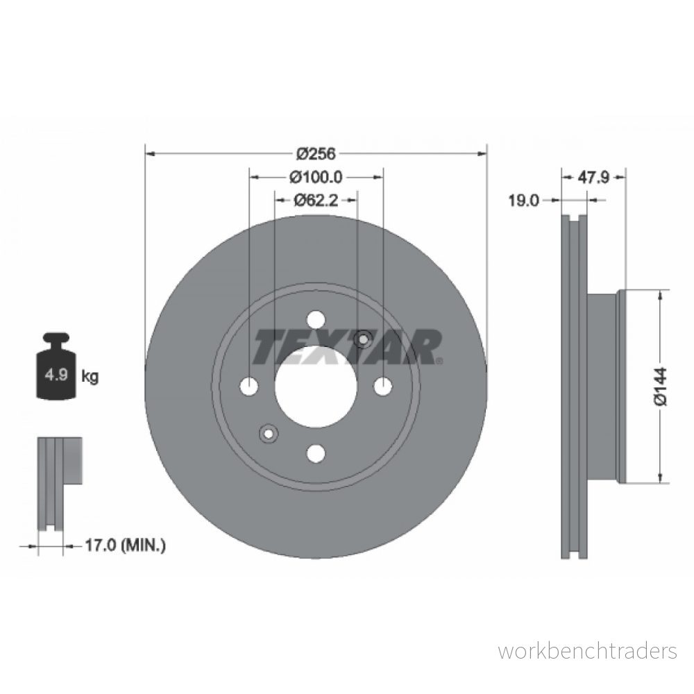 TEXTAR 92144700 Disque de frein 256 19 04/06 100 ventilé l'intérieur sans boulon fix roue, moyeu roue HYUNDAI: Getz 4019722277771